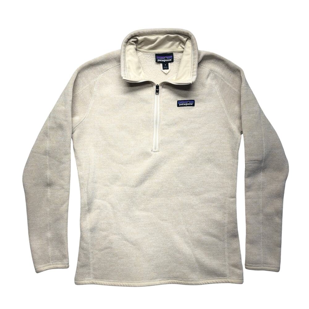 Patagonia Better Sweater Jacket Medium Women Beige 1/4 Zip Fleece Hiking 25618
